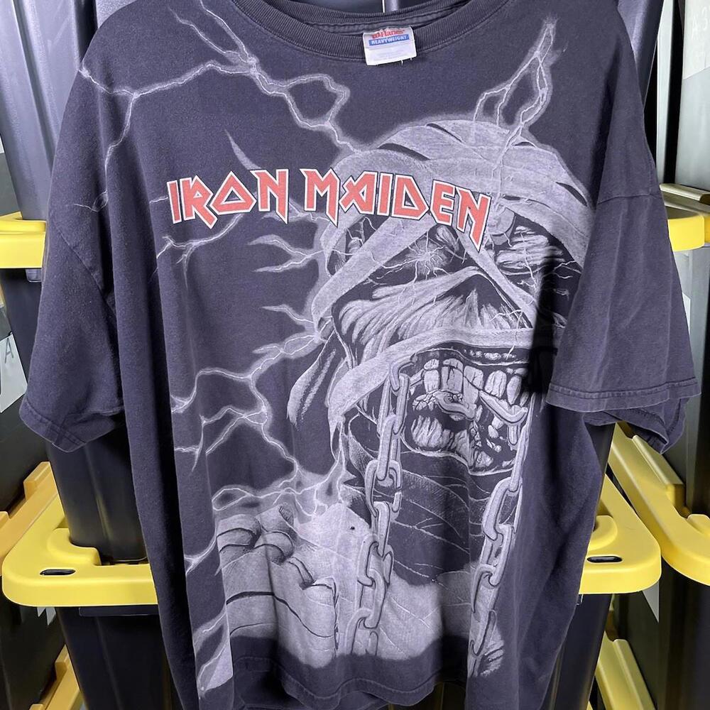 Iron Maiden T Shirt Mens Size 2XL Powerslave Eddie Mummy All Over Print